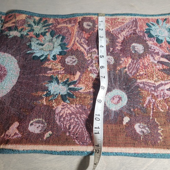 Tapestry Table Runner Sunflowers Daisies Blue Floral Accent Home Decor - Picture 8 of 8